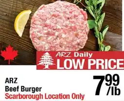 Arz Fine Foods Beef Burger offer