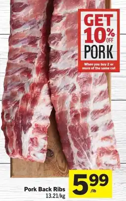IGA Pork Back Ribs offer