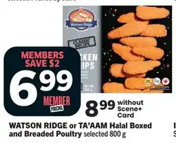 IGA Watson ridge or ta'aam halal boxed and breaded poultry offer