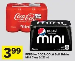 IGA Pepsi or coca-cola soft drinks mini cans offer