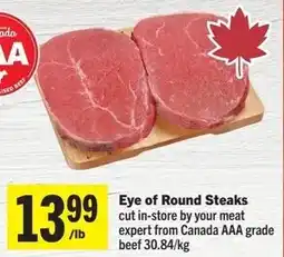 IGA Eye of Round Steaks offer
