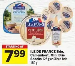 IGA ILE DE FRANCE Brie, Camembert, Mini Brie Snacks offer
