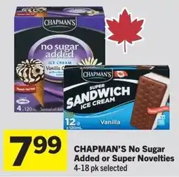 IGA CHAPMAN'S No Sugar Added or Super Novelties offer