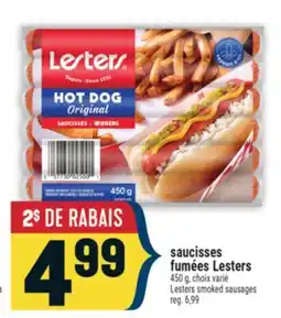 Marché Adonis SAUCISSES FUMÉES LESTERS | LESTERS SMOKED SAUSAGES offer