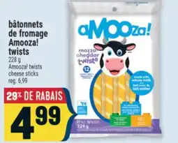 Marché Adonis BÂTONNETS DE FROMAGE AMOOZA! TWISTS | AMOOZA! TWISTS CHEESE STICKS offer