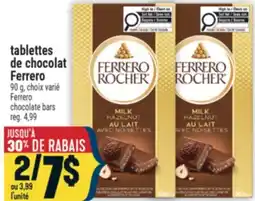 Marché Adonis TABLETTES DE CHOCOLAT FERRERO | FERRERO CHOCOLATE BARS offer