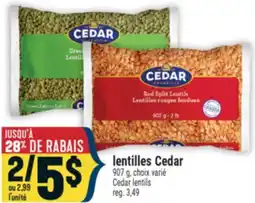 Marché Adonis LENTILLES CEDAR | CEDAR LENTILS offer