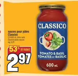 Marché Adonis SAUCES POUR PÂTES CLASSICO | CLASSICO PASTA SAUCES offer