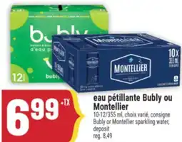 Marché Adonis EAU PÉTILLANTE BUBLY OU MONTELLIER | BUBLY OR MONTELLIER SPARKLING WATER offer