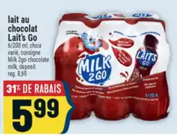 Marché Adonis LAIT AU CHOCOLAT LAIT'S GO | MILK 2GO CHOCOLATE MILK offer