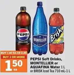 IGA PEPSI Soft Drinks, MONTELLIER or AQUAFINA Water offer