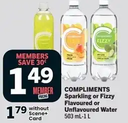 IGA COMPLIMENTS Sparkling or Fizzy Flavoured or Unflavoured Water offer