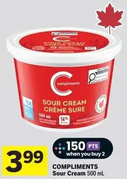 IGA COMPLIMENTS Sour Cream offer