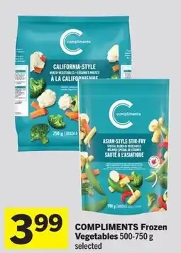 IGA COMPLIMENTS Frozen Vegetables offer