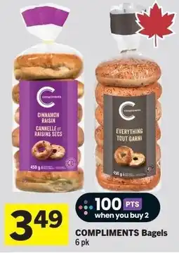 IGA COMPLIMENTS Bagels offer