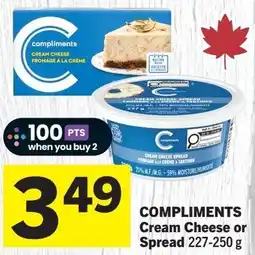 IGA COMPLIMENTS Cream Cheese or Spread offer