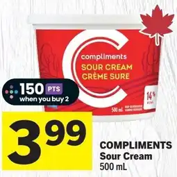 IGA COMPLIMENTS Sour Cream offer