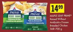 IGA MAPLE LEAF PRIME Raised Without Antibiotics Frozen Breaded Chicken offer
