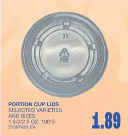 Wholesale Club PORTION CUP LIDS, 100'S offer