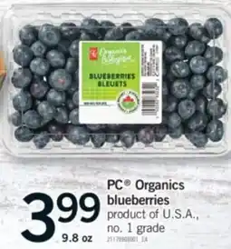 Fortinos PC Organics blueberries offer