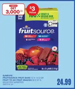 Wholesale Club FRUITSOURCE FRUIT BARS, 72 X 14 G OR FRUIT TO GO FRUIT SNACKS, 30 X 37 G offer