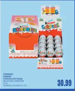 Wholesale Club KINDER CHOCOLATE EGGS, 24'S offer