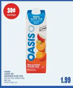 Wholesale Club OASIS JUICE OR ARIZONA ICED TEA offer