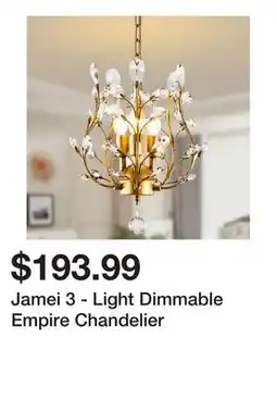 Wayfair Jamei 3 - Light Dimmable Empire Chandelier offer