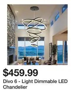 Wayfair Divo 6 - Light Dimmable LED Chandelier offer