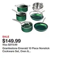 Wayfair Granitestone Emerald 10 Piece Nonstick Cookware Set, Oven & Dishwasher Safe offer