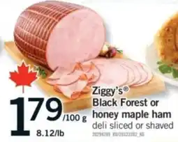 Fortinos Ziggy's Black Forest or honey maple ham offer
