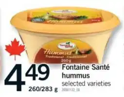 Fortinos Fontaine Santé hummus offer