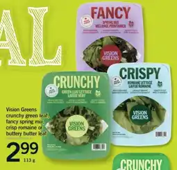 Fortinos Vision Greens crunchy green leaf offer