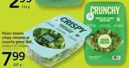 Fortinos Vision Greens crispy romaine or crunchy green leaf offer