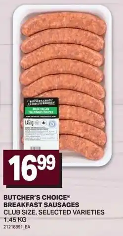 Freshmart Butcher's choice breakfast sausages club size, selected varieties offer