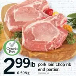 Fortinos pork loin chop rib end portion offer