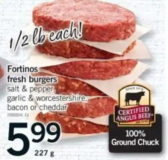 Fortinos Fortinos fresh burgers offer