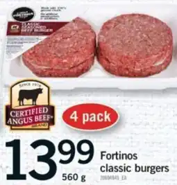 Fortinos Fortinos classic burgers offer