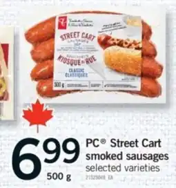 Fortinos PC Street Cart smoked sausages offer