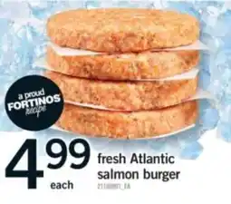 Fortinos fresh Atlantic salmon burger offer