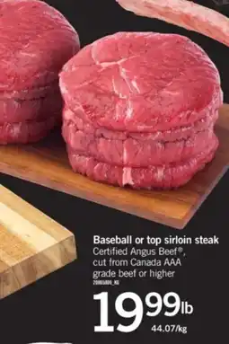 Fortinos Baseball or top sirloin steak offer