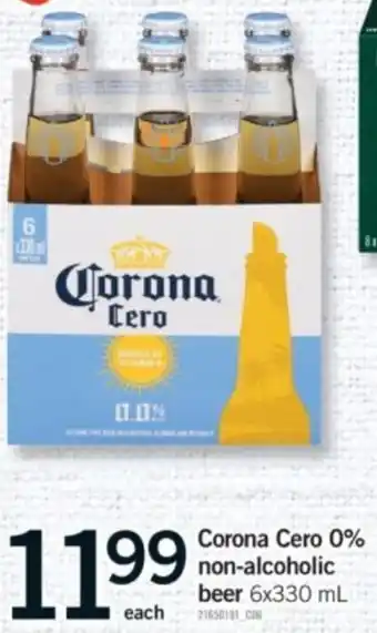 Fortinos Corona Cero 0% non-alcoholic beer offer