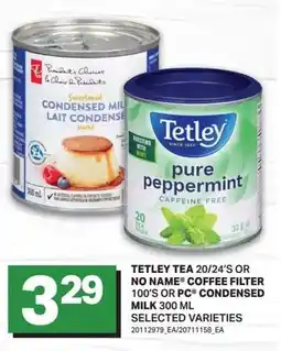 Freshmart Tetley tea 20/24's or coffee filter 100's or pc condensed milk offer