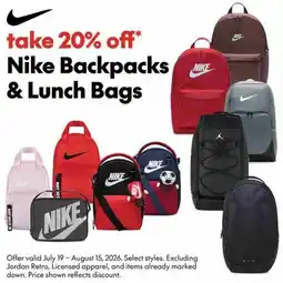 Atmosphere Nike Backpacks & Lunch Bags offer