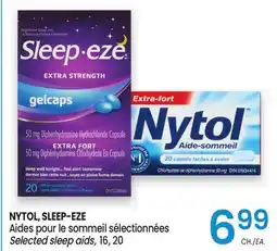 Uniprix NYTOL, SLEEP-EZE Aides pour le sommeil sélectionnées/Selected sleep aids offer