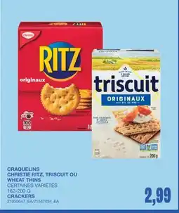 Wholesale Club RITZ, TRISCUIT OR WHEAT THINS CRACKERS offer