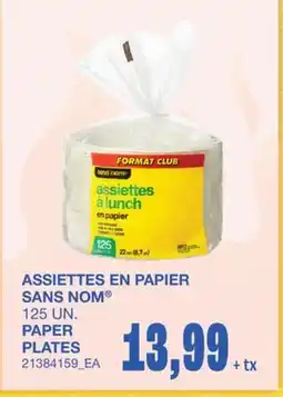 Wholesale Club PAPER PLATES, 125 UN offer