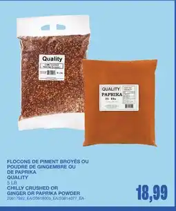 Wholesale Club CHILLY CRUSHED OR GINGER OR PAPRIKA POWDER, 5 LB offer
