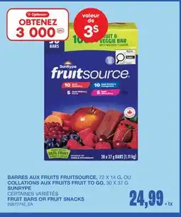 Wholesale Club FRUIT BARS, 72 X 14 G OR FRUIT SNACKS, 30 X 37 G offer