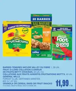 Wholesale Club GRANOLA OR CEREAL BARS OR FRUIT SNACKS offer